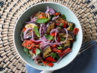 Mentás grillezett padlizsánsaláta